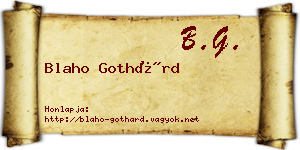 Blaho Gothárd névjegykártya